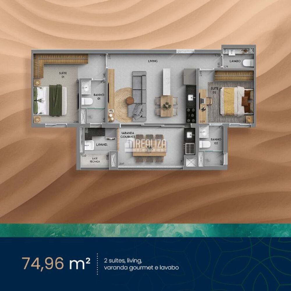 Apartamento, 3 quartos, 75 m² - Foto 2