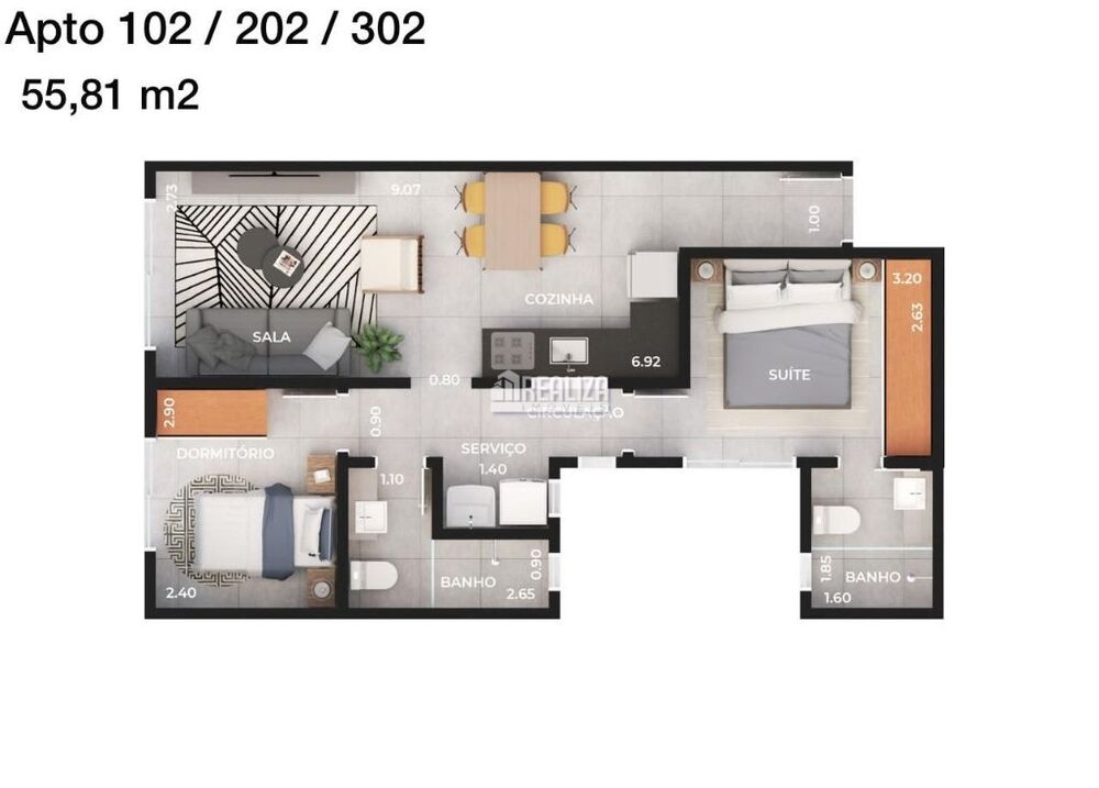 Apartamento, 2 quartos, 55 m² - Foto 7