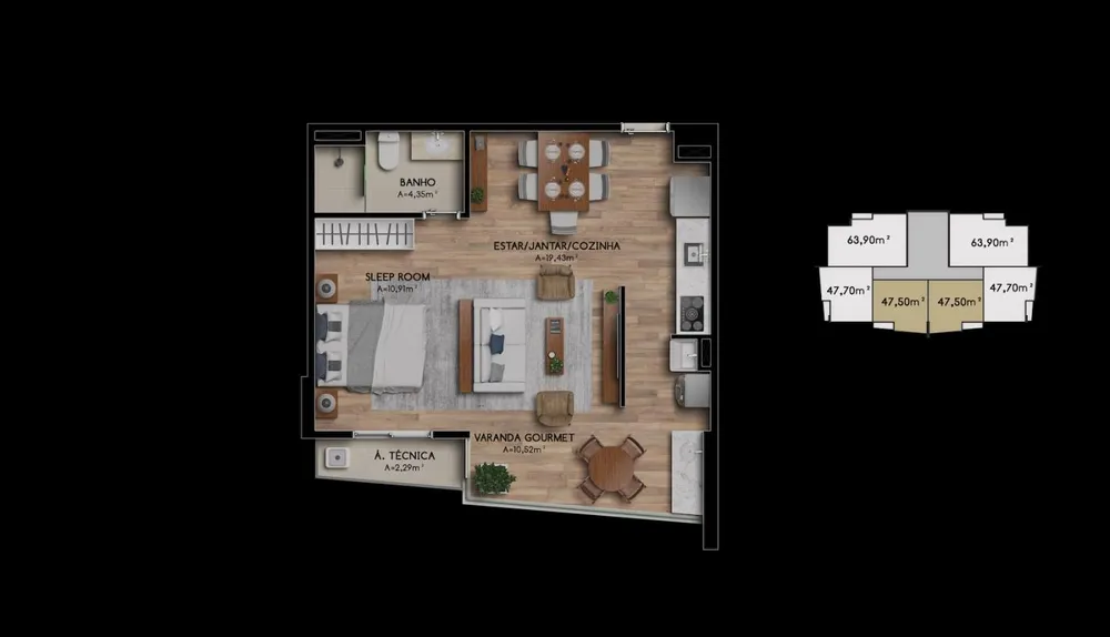Apartamento, 1 quarto, 47 m² - Foto 15