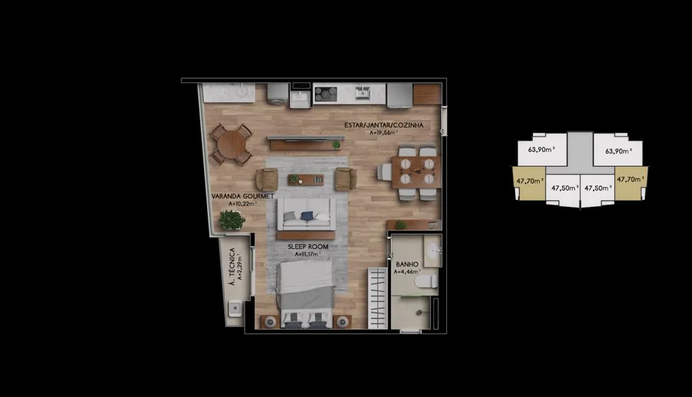 Apartamento, 1 quarto, 47 m² - Foto 16