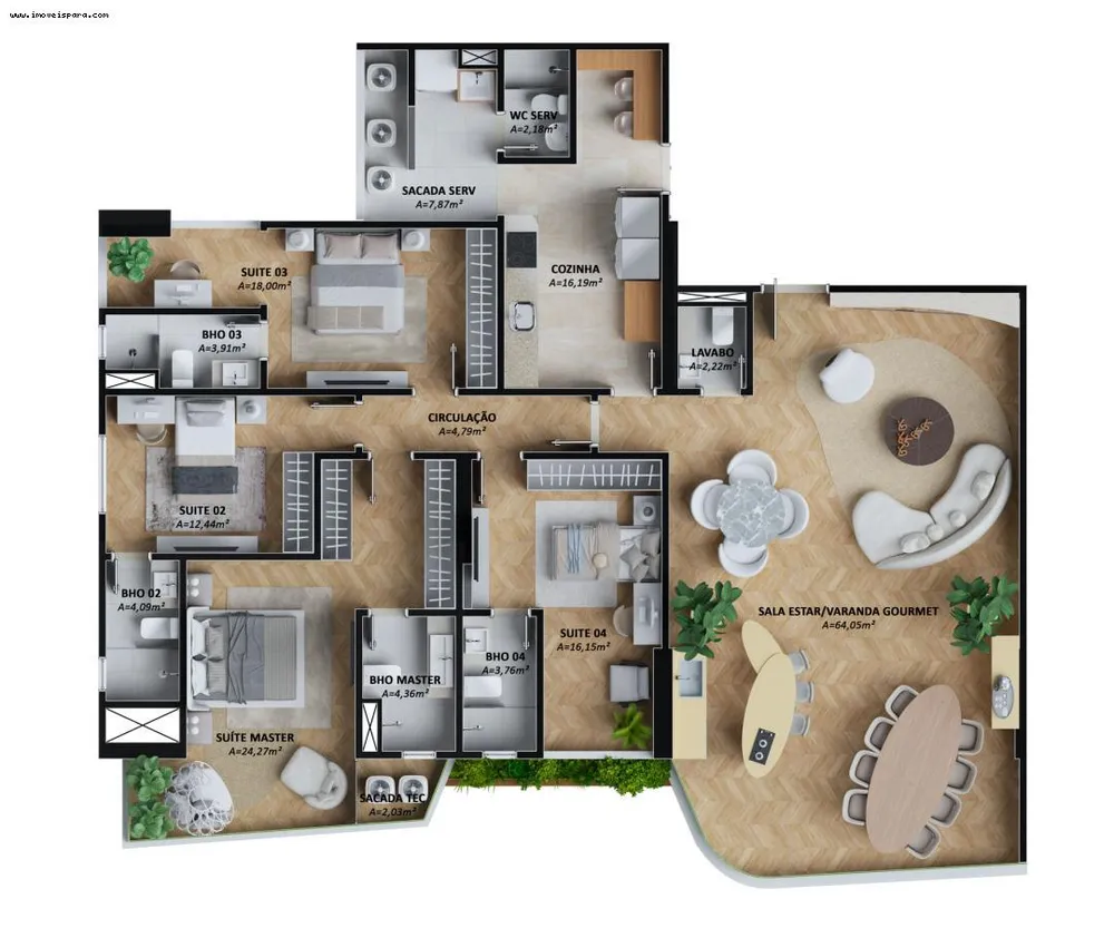 Apartamento, 4 quartos, 188 m² - Foto 8