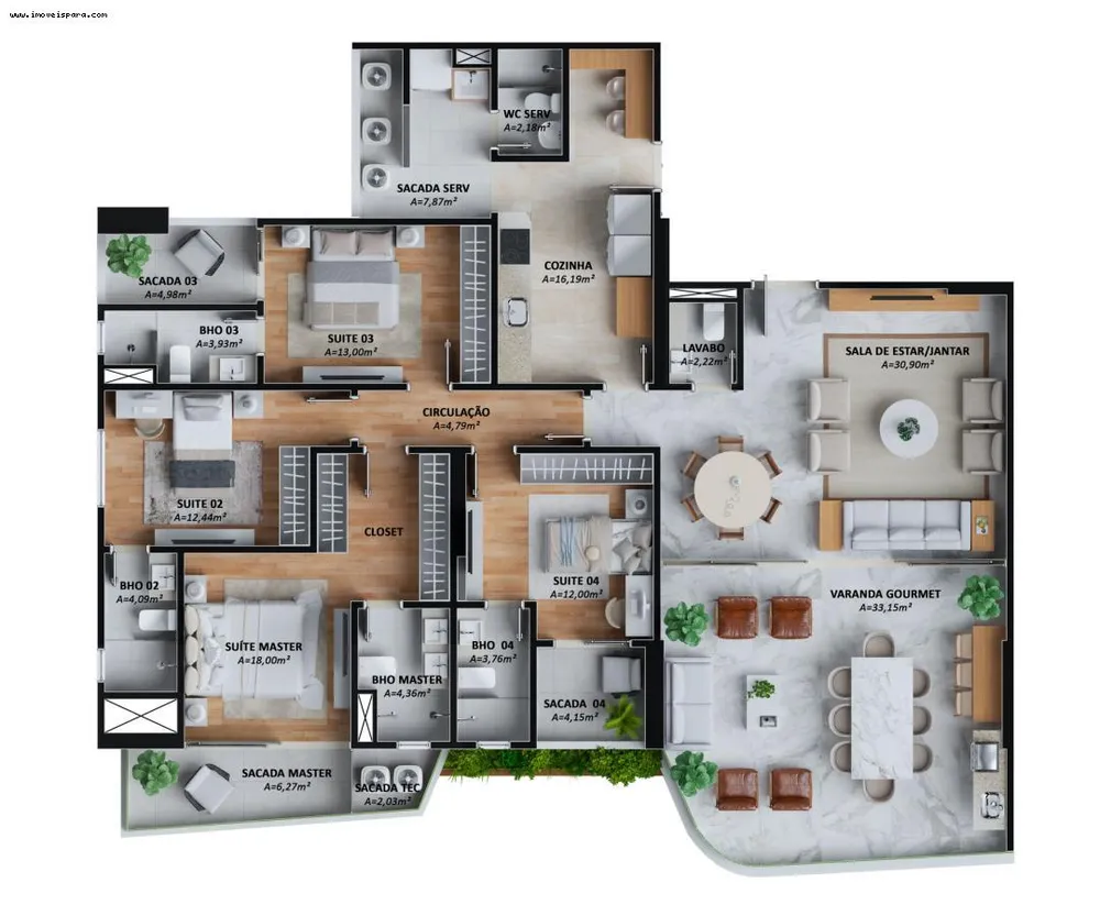 Apartamento, 4 quartos, 188 m² - Foto 9
