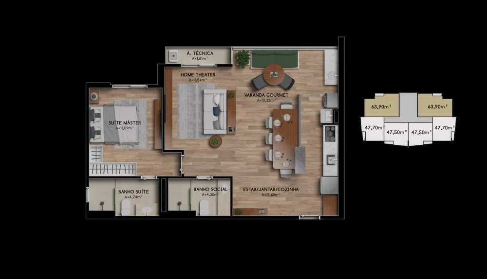 Apartamento, 2 quartos, 64 m² - Foto 11