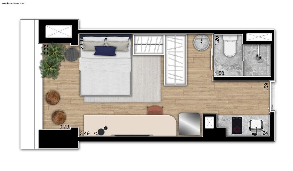 Apartamento, 1 quarto, 21 m² - Foto 7