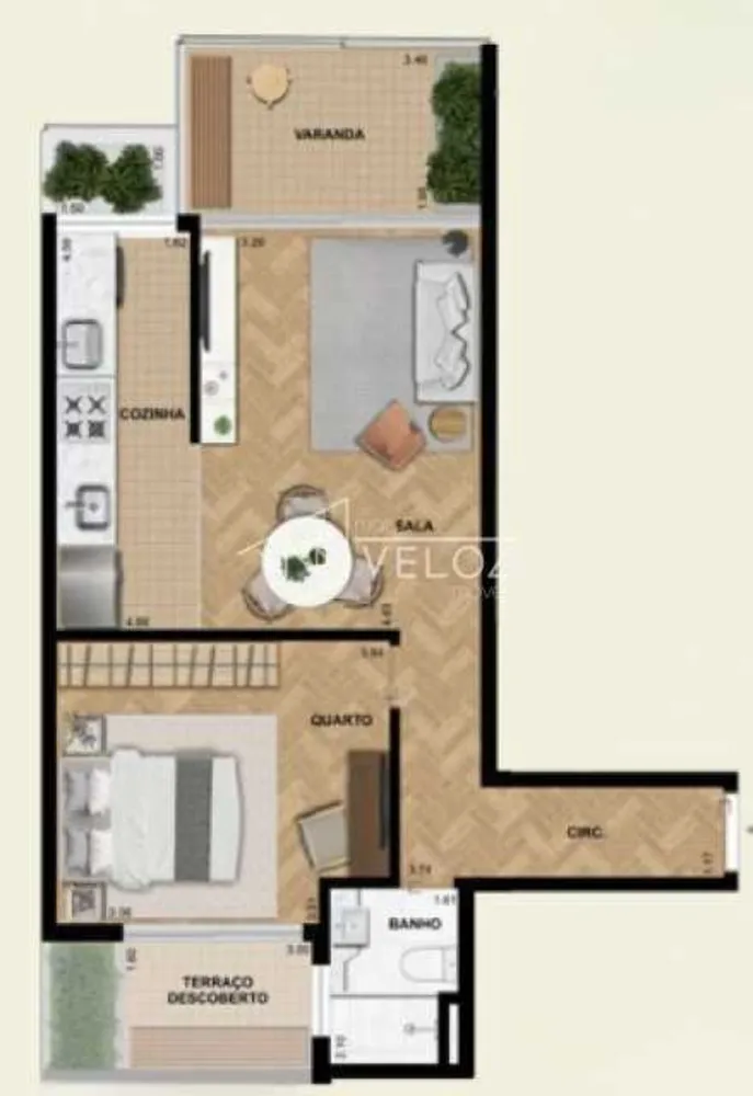 Apartamento, 1 quarto, 55 m² - Foto 7