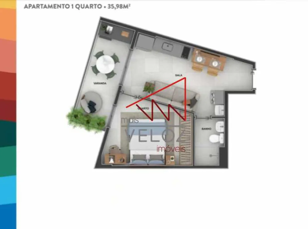 Apartamento, 1 quarto, 35 m² - Foto 4