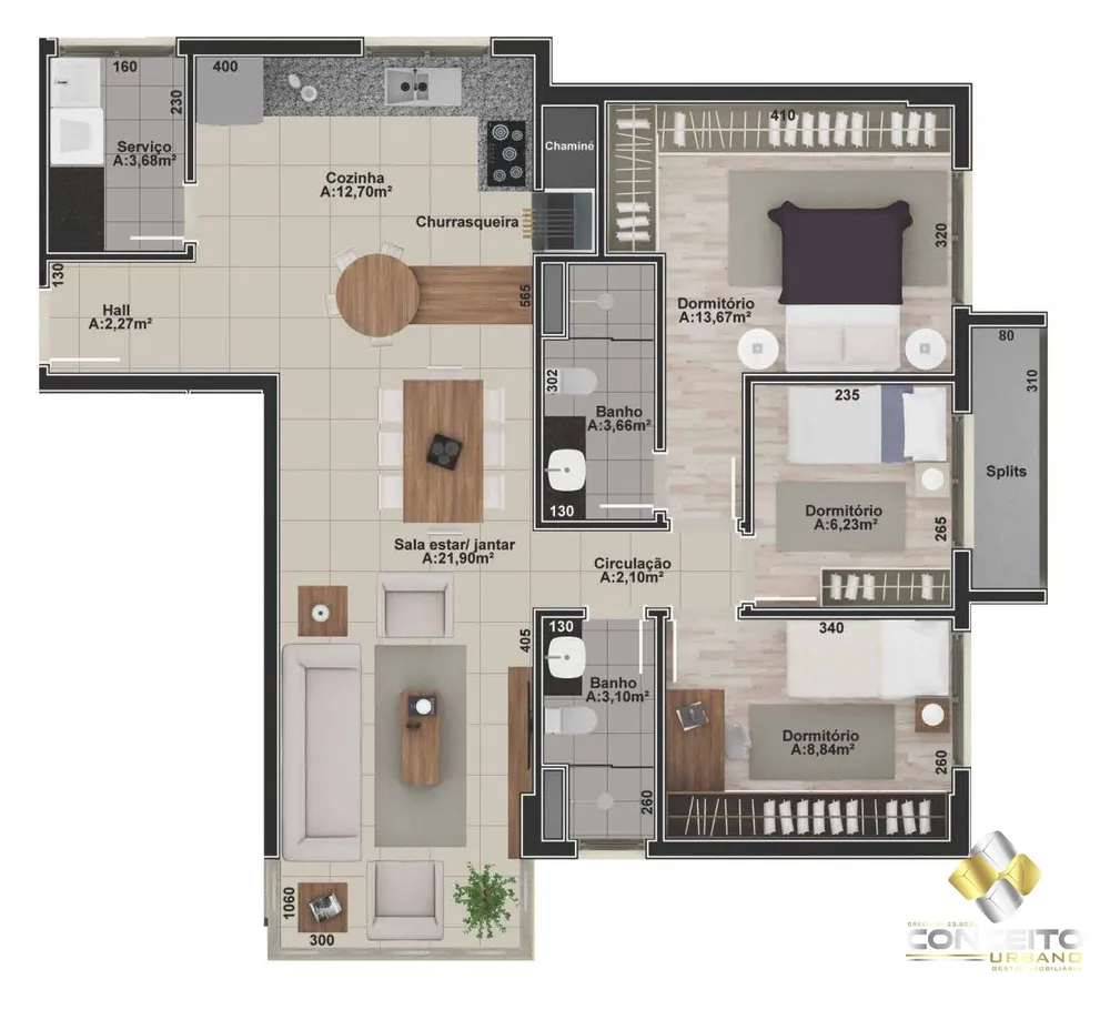 Apartamento, 3 quartos, 94 m² - Foto 2