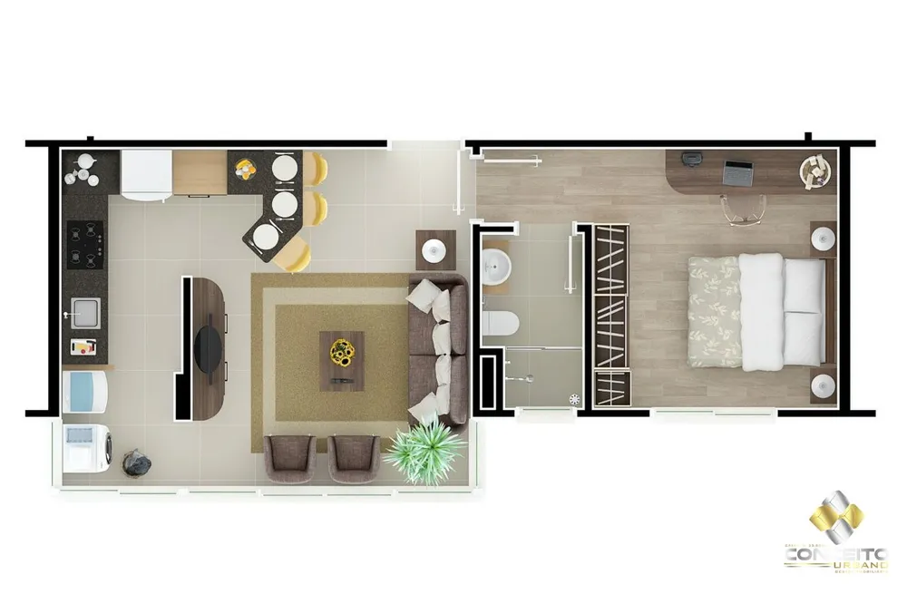 Apartamento, 1 quarto, 42 m² - Foto 1