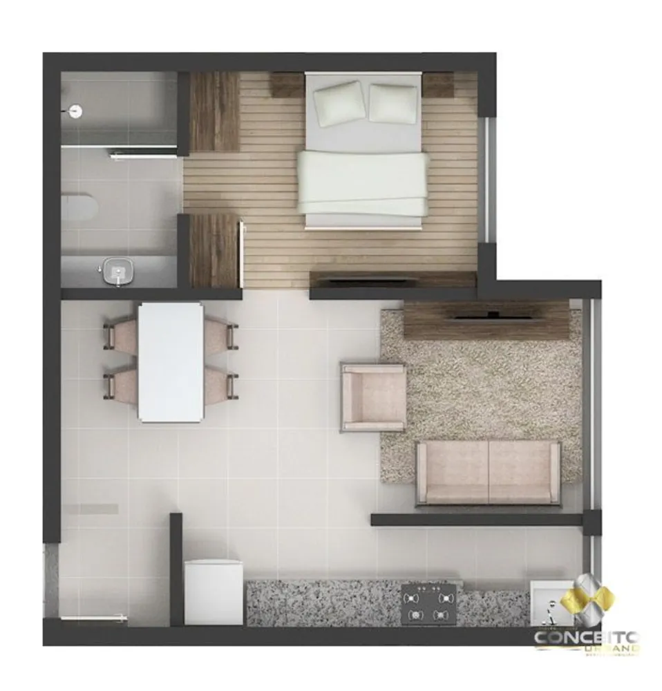 Apartamento, 1 quarto, 44 m² - Foto 3
