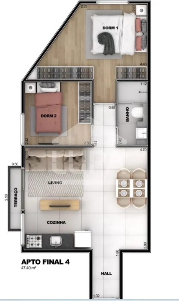 Apartamento, 2 quartos, 43 m² - Foto 5