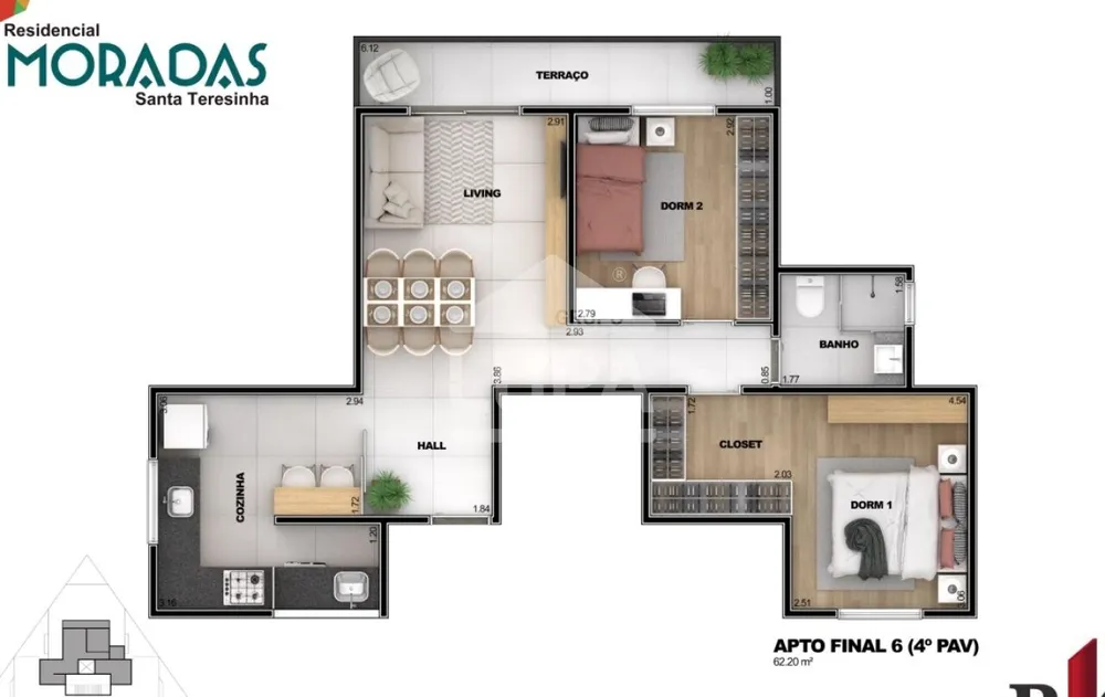 Apartamento, 2 quartos, 43 m² - Foto 6