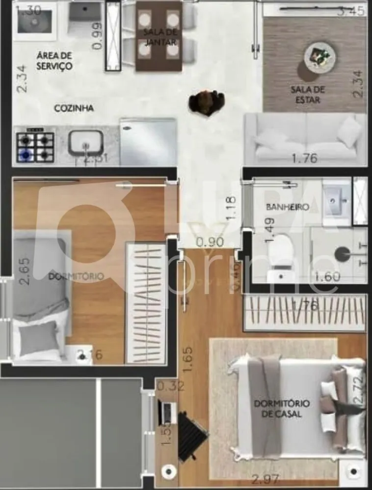Apartamento, 2 quartos, 35 m² - Foto 1