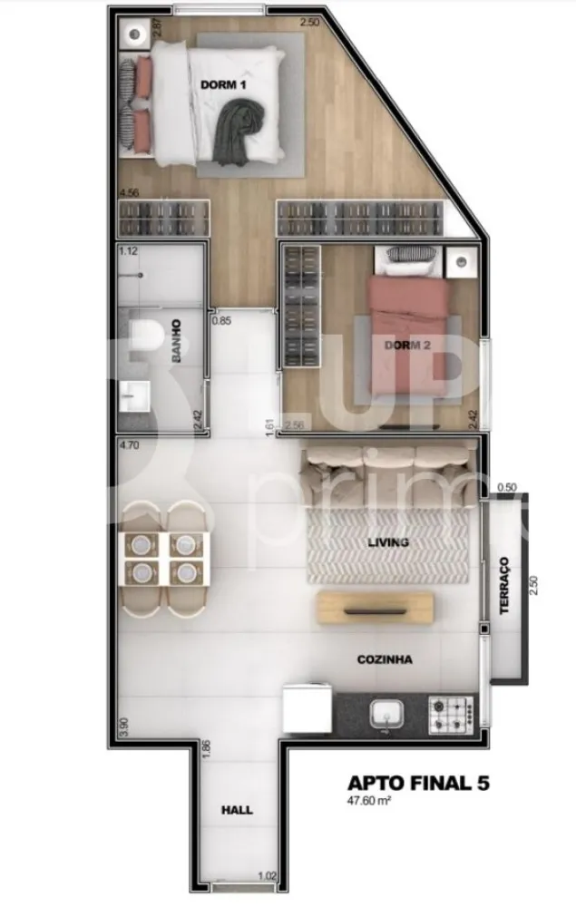 Apartamento, 2 quartos, 47 m² - Foto 3