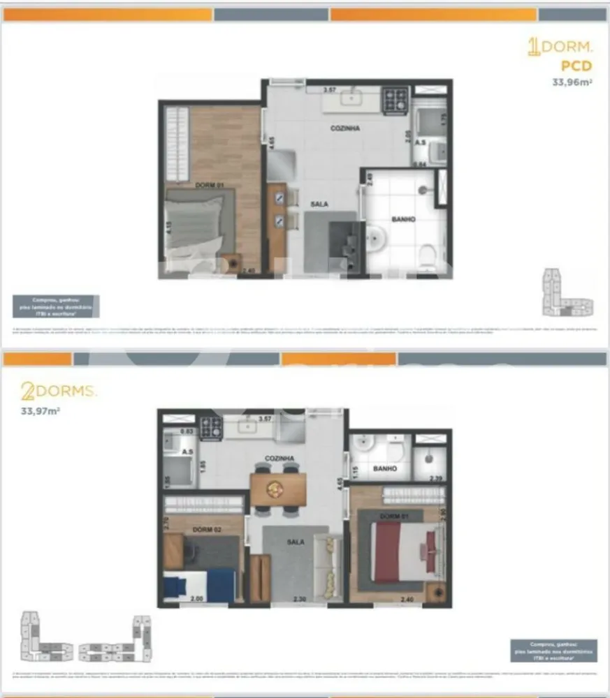Apartamento, 1 quarto, 34 m² - Foto 3