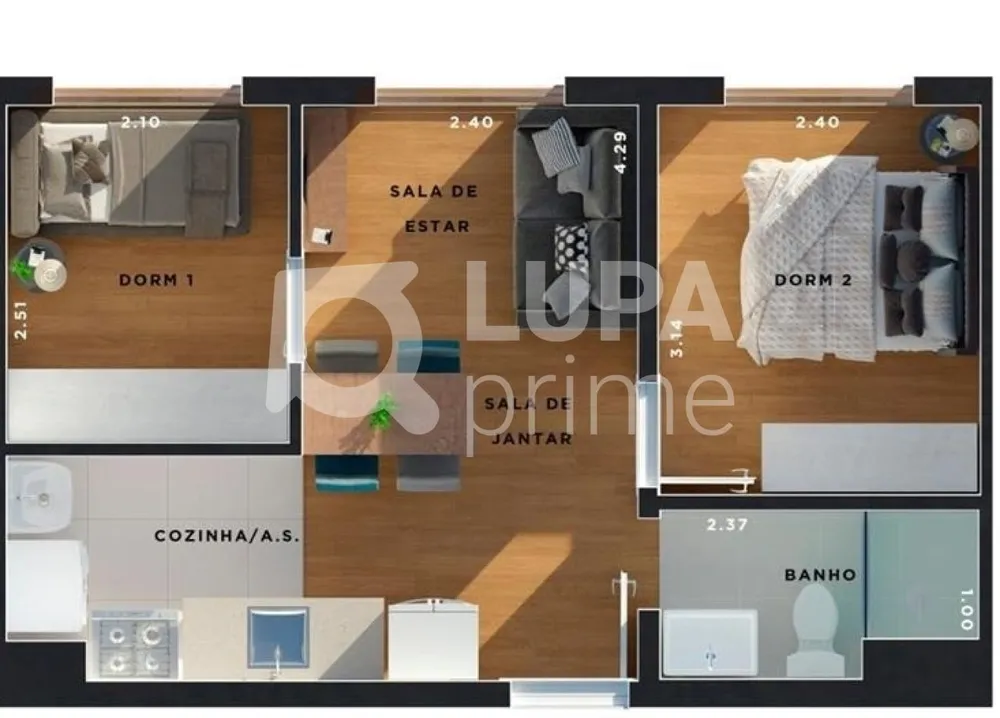 Apartamento, 2 quartos, 34 m² - Foto 6