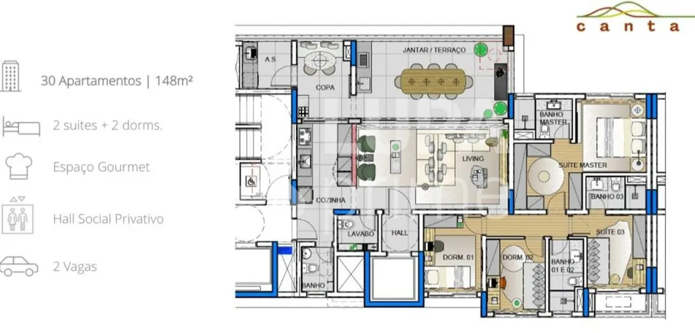 Apartamento, 3 quartos, 190 m² - Foto 1