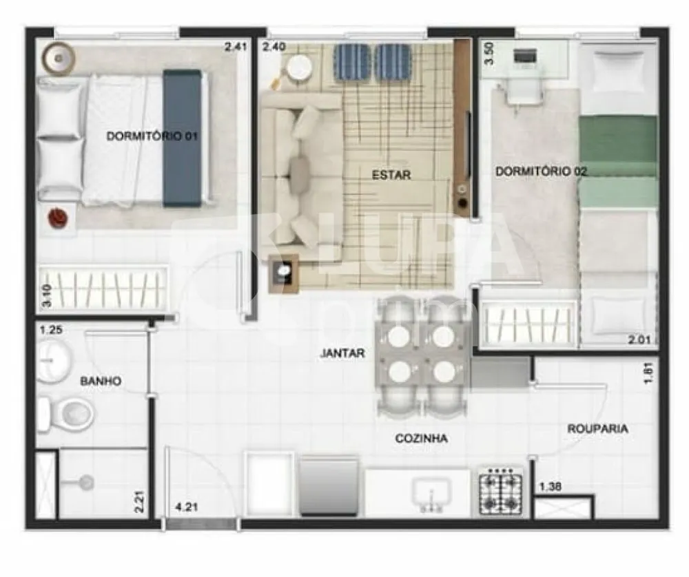 Apartamento, 2 quartos, 56 m² - Foto 4
