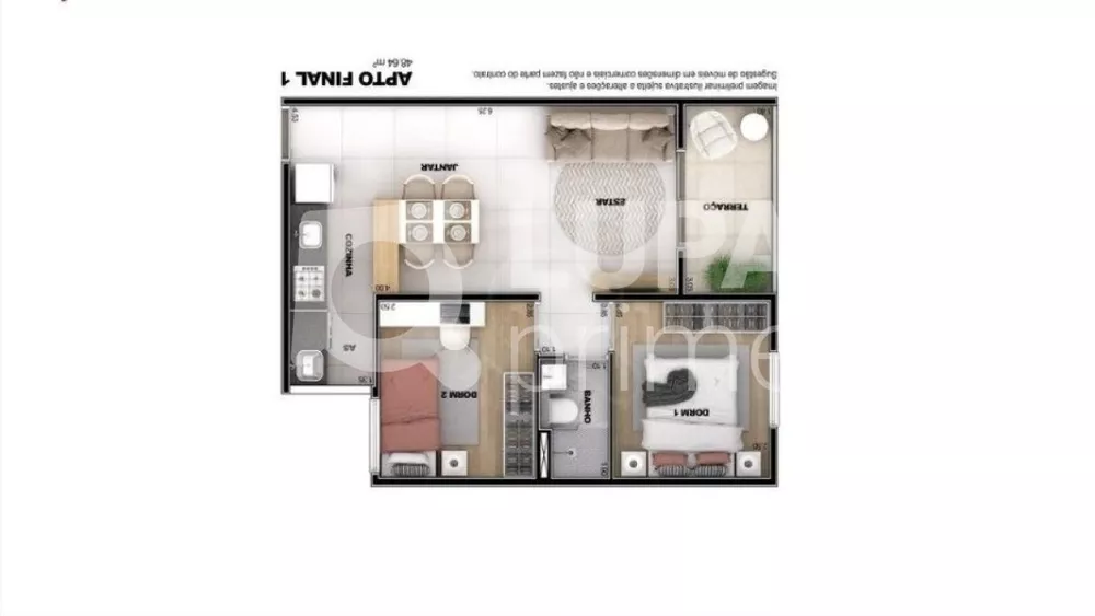 Apartamento à venda com 2 quartos, 48m² - Foto 3