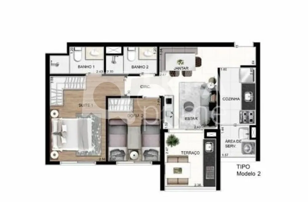 Apartamento, 2 quartos, 56 m² - Foto 4