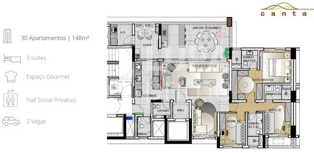 Apartamento à venda com 3 quartos, 148m² - Foto 9