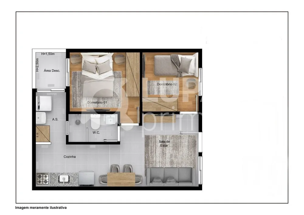 Apartamento, 2 quartos, 42 m² - Foto 8