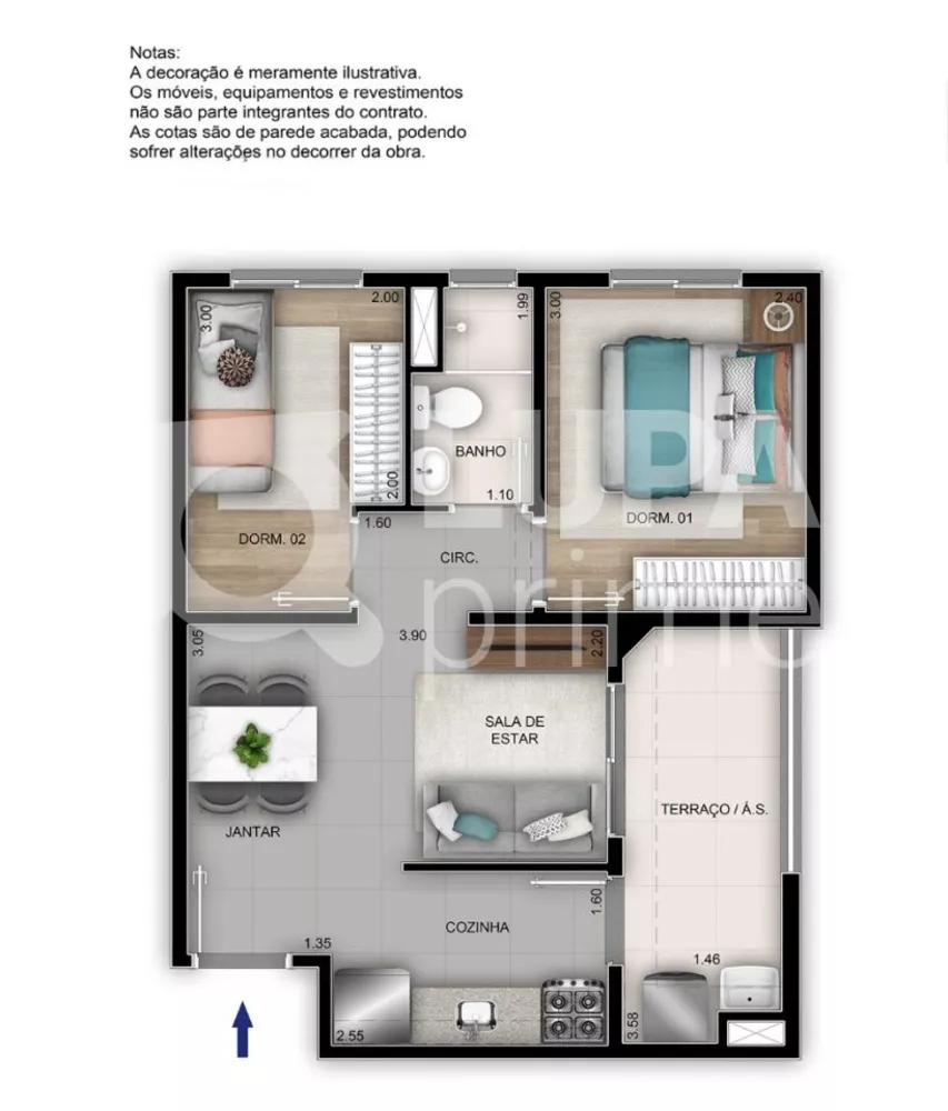 Apartamento à venda com 2 quartos, 49m² - Foto 1