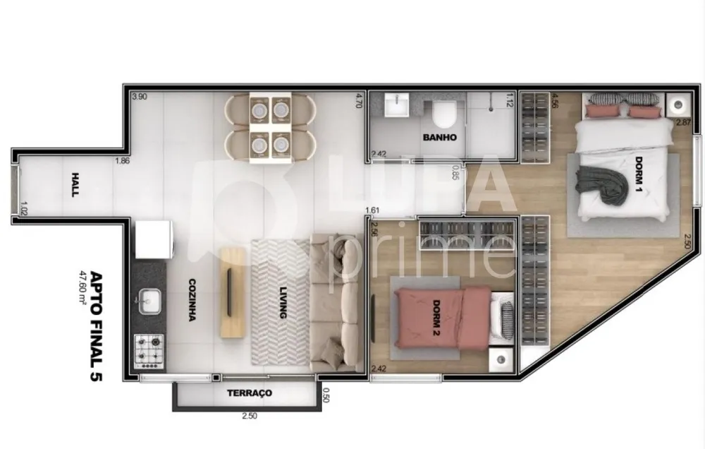 Apartamento, 2 quartos, 62 m² - Foto 2