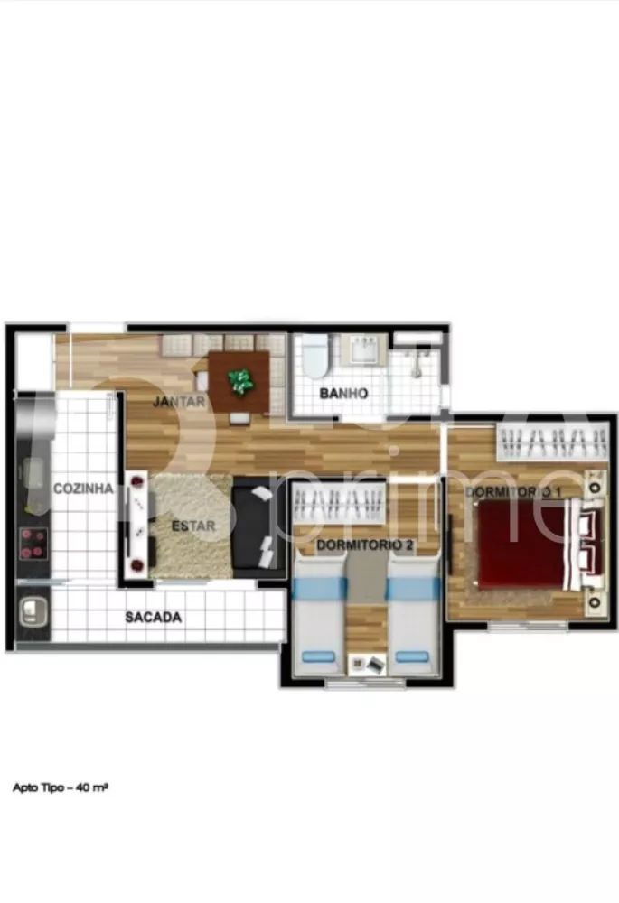 Apartamento à venda com 2 quartos, 40m² - Foto 5