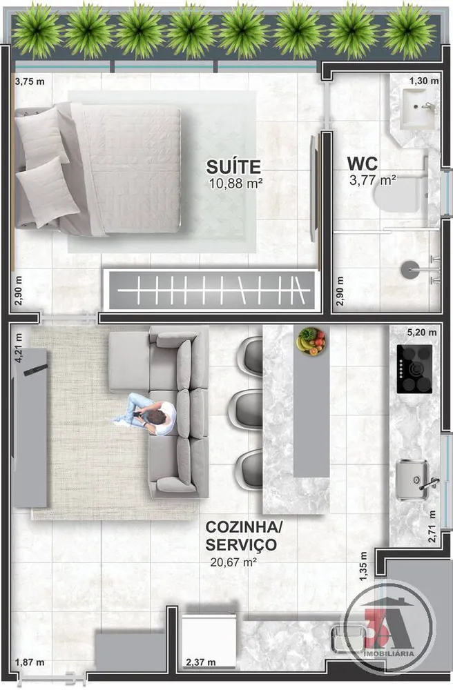 Apartamento, 2 quartos, 43 m² - Foto 2