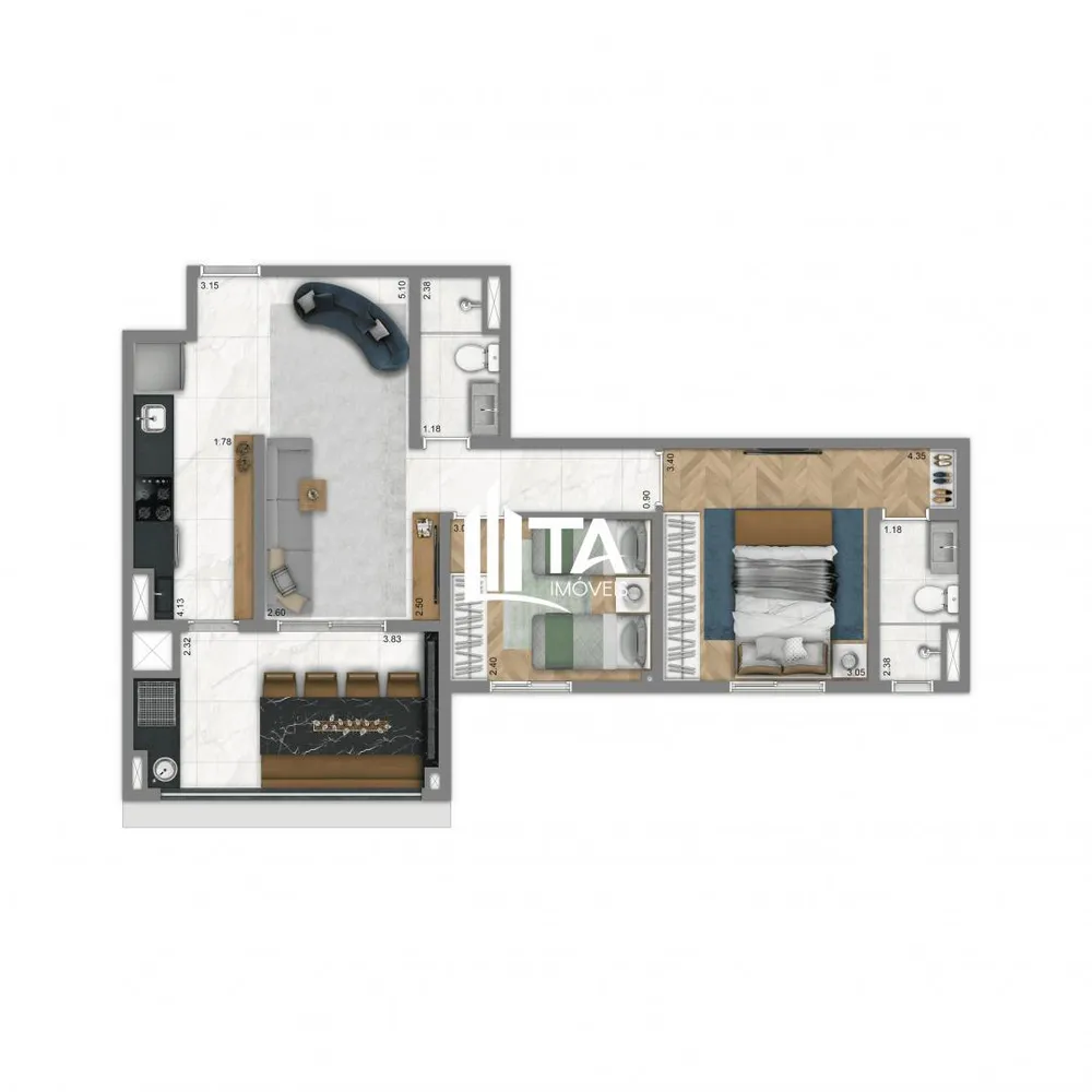 Apartamento, 2 quartos, 67 m² - Foto 1